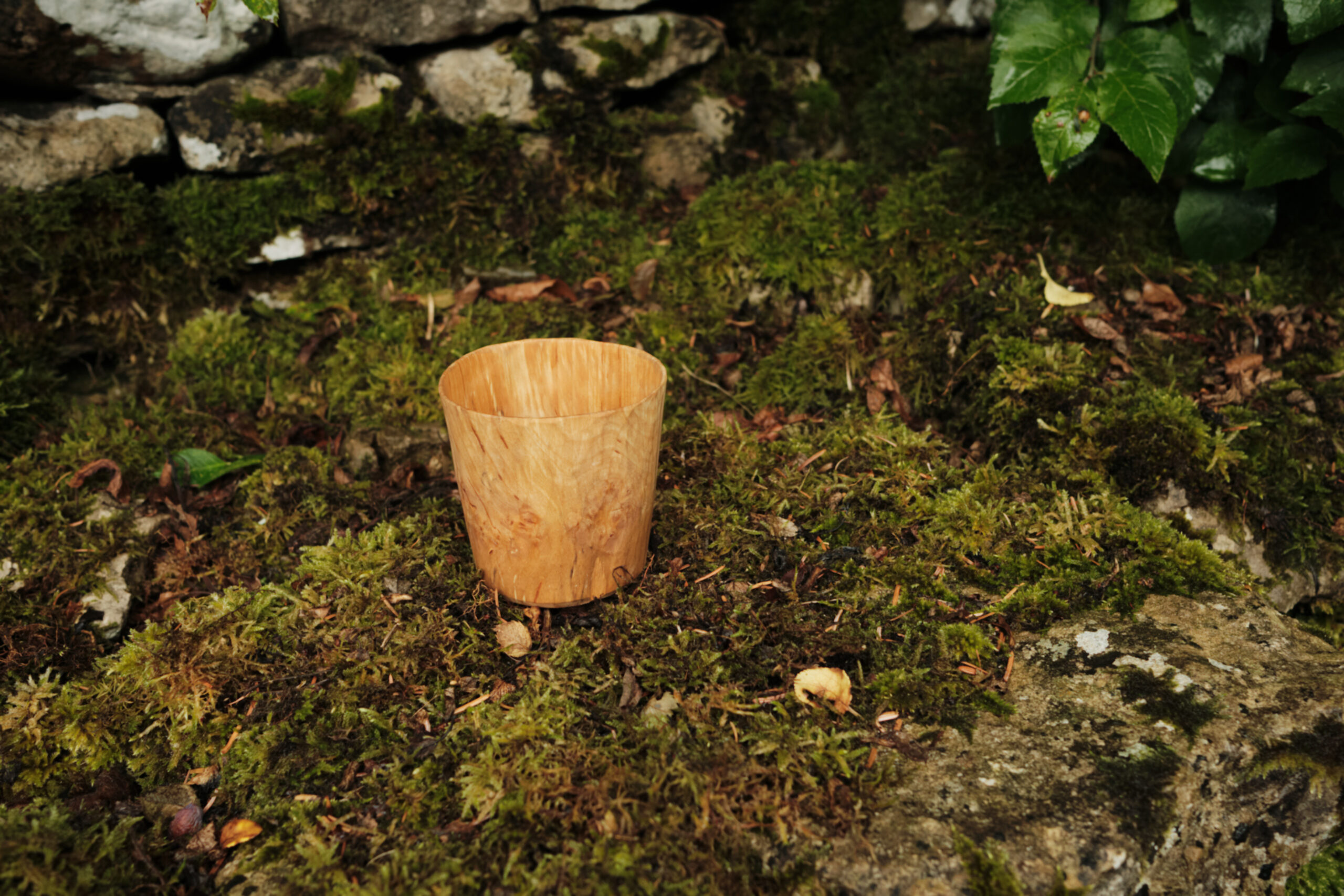 Hand carved cup, end grain alder