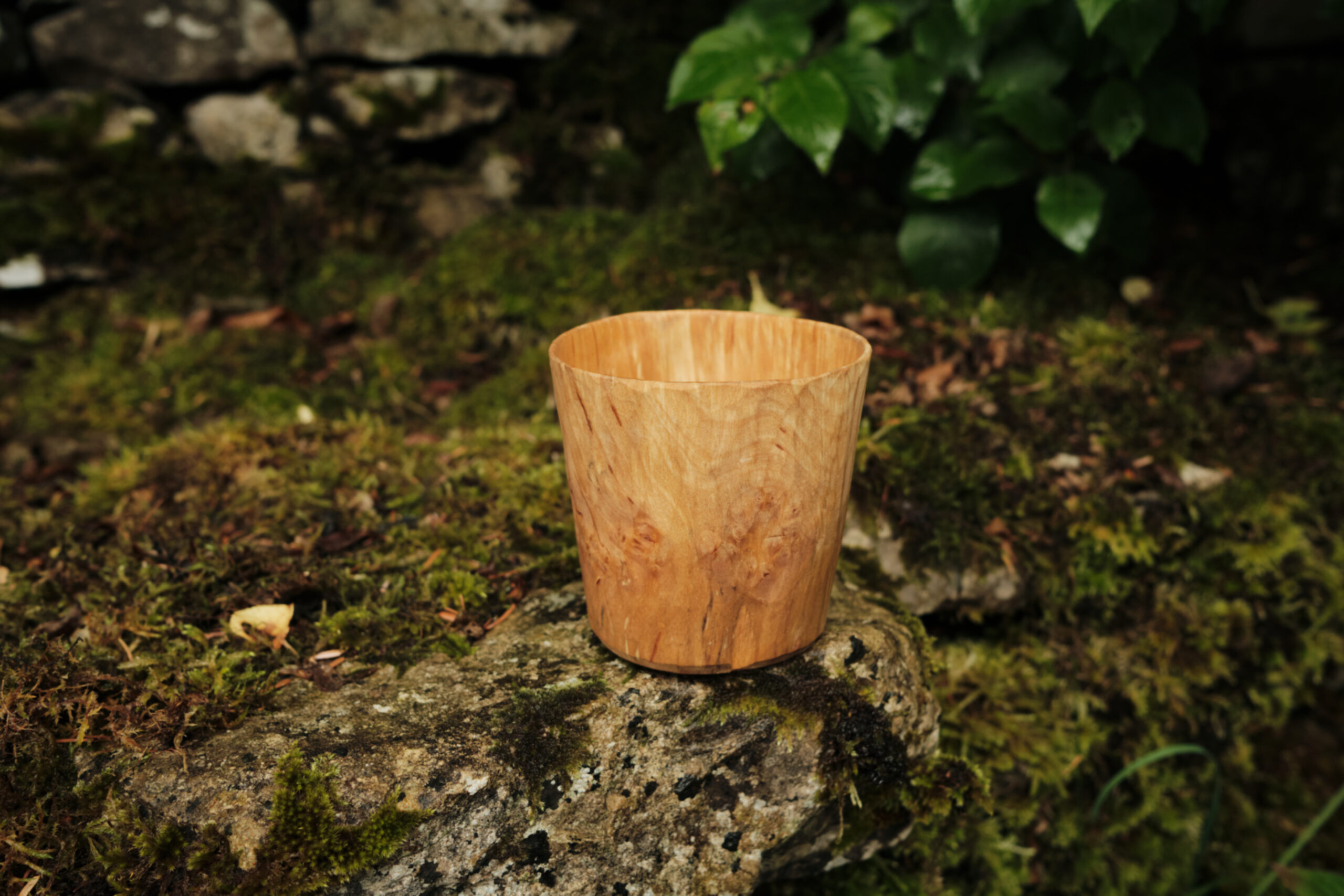Hand carved cup, end grain alder