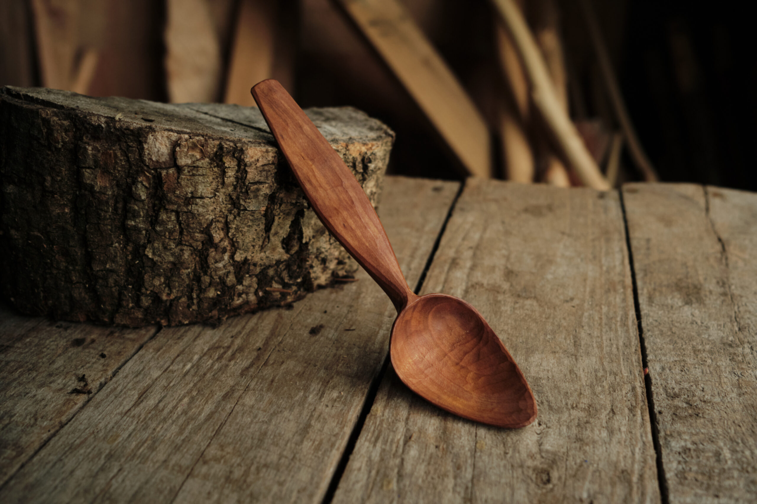 Plum eating spoon