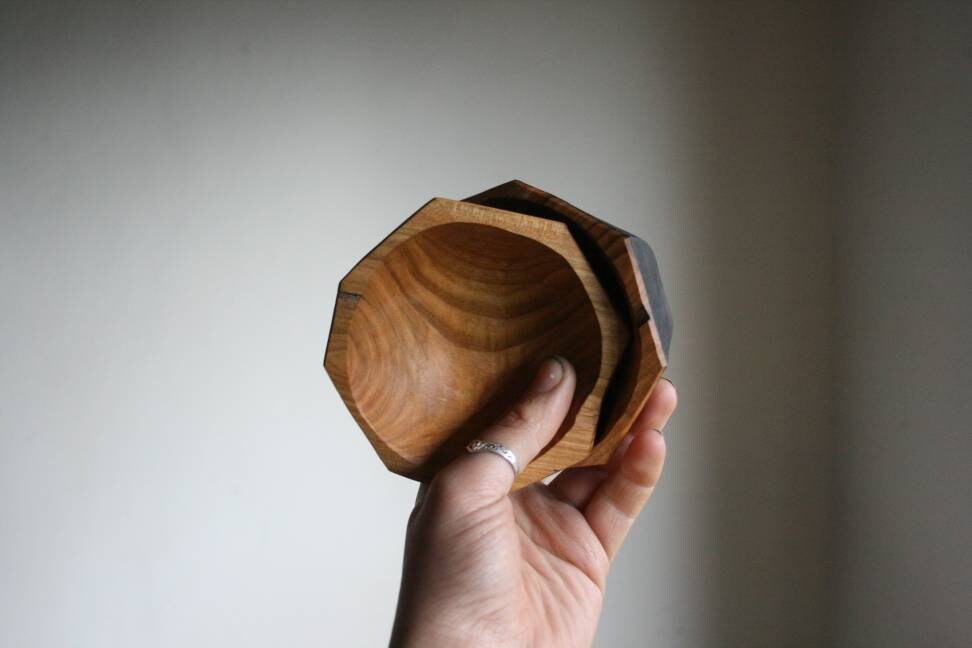 Ebonised cherry salt bowls