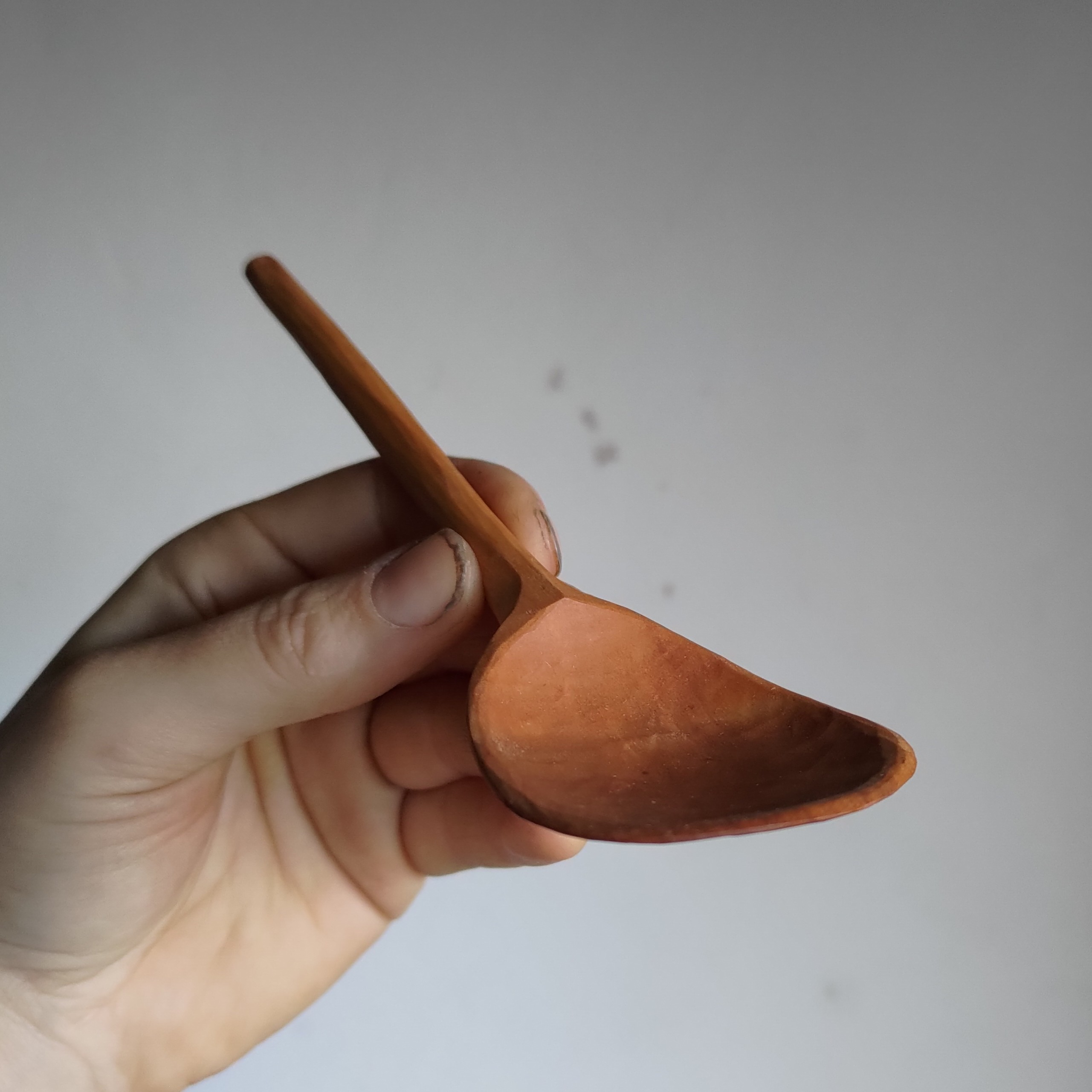 Simple medieval style cherry eating spoon